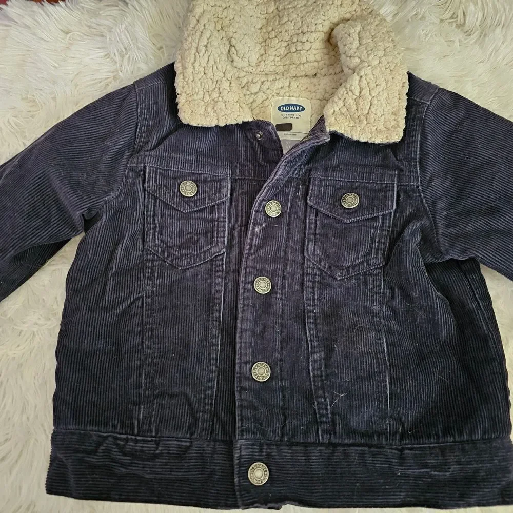 Old Navy Kids Corduroy Jacket - Navy and Cream